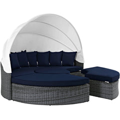 Summon Canvas Navy Canopy Outdoor Patio Sunbrella Daybed - Ornate Home