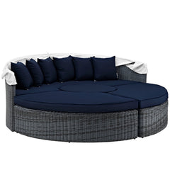 Summon Canvas Navy Canopy Outdoor Patio Sunbrella Daybed - Ornate Home