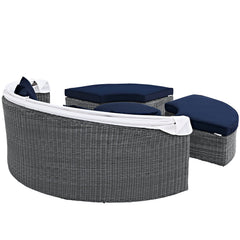 Summon Canvas Navy Canopy Outdoor Patio Sunbrella Daybed - Ornate Home