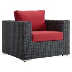 Summon Canvas Red Outdoor Patio Fabric Sunbrella Armchair - Ornate Home