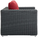 Summon Canvas Red Outdoor Patio Fabric Sunbrella Armchair - Ornate Home