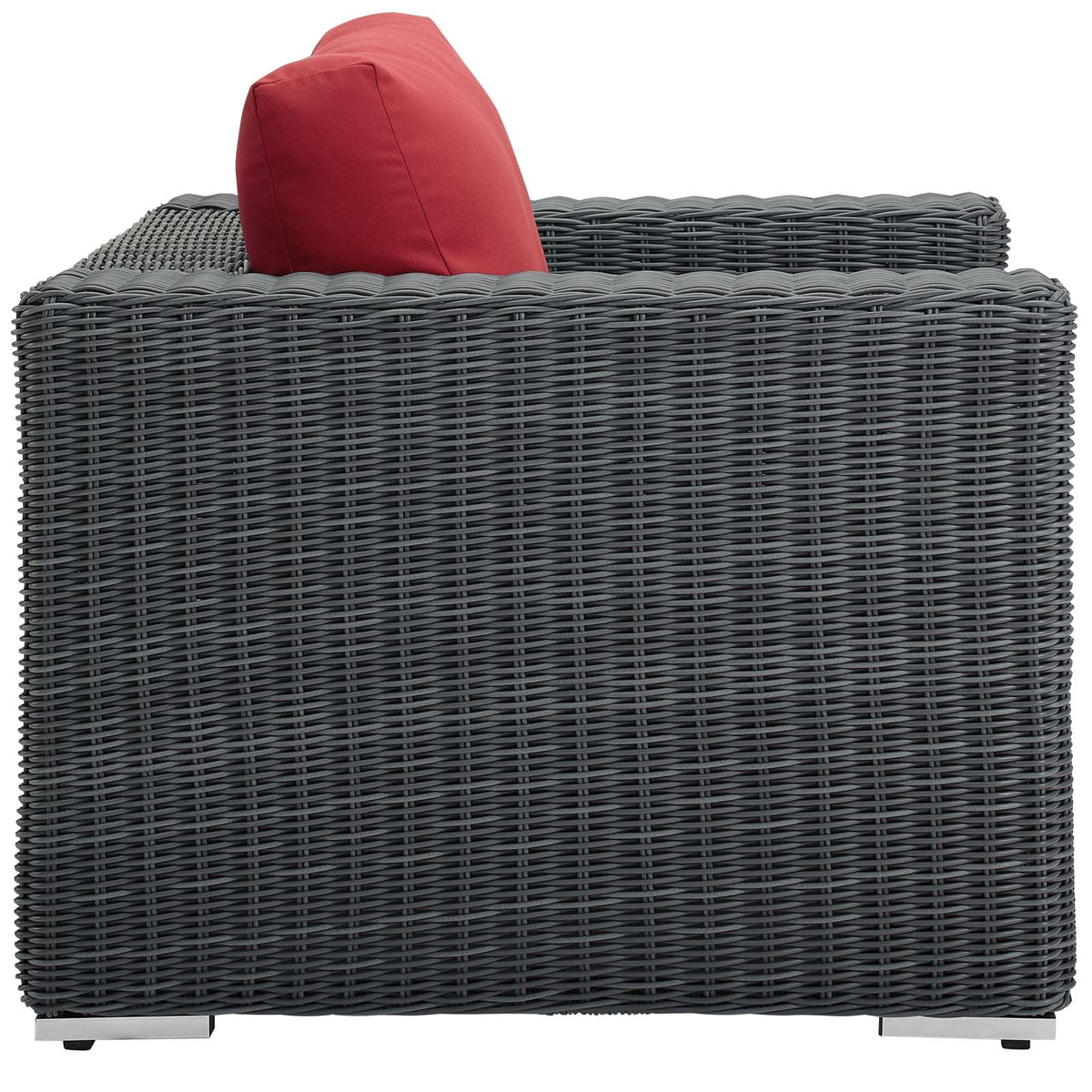 Summon Canvas Red Outdoor Patio Fabric Sunbrella Armchair - Ornate Home