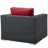 Summon Canvas Red Outdoor Patio Fabric Sunbrella Armchair - Ornate Home