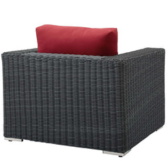 Summon Canvas Red Outdoor Patio Fabric Sunbrella Armchair - Ornate Home