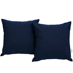 Summon Navy 2 Piece Outdoor Patio Sunbrella Pillow Set - Ornate Home