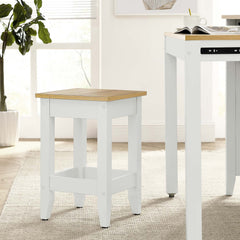 Sunbrook Oak/White Kitchen Stool - Ornate Home
