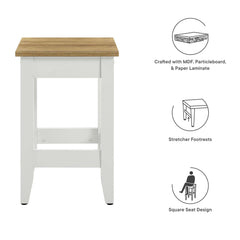 Sunbrook Oak/White Kitchen Stool - Ornate Home
