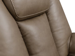 Sundance Chocolate Fabric & Leatherette Triple Power Reclining Chair - Ornate Home