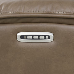 Sundance Chocolate Fabric & Leatherette Triple Power Reclining Loveseat with Console - Ornate Home