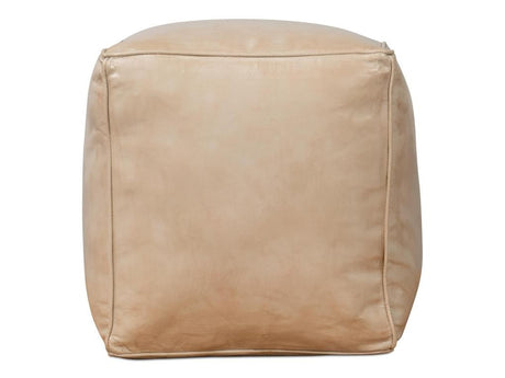 Sunday Afternoon Beige Leather Cube - Ornate Home
