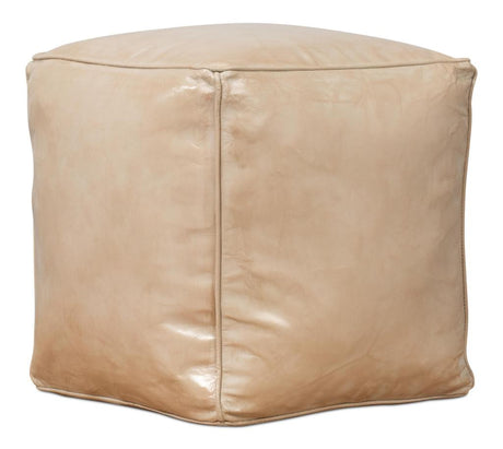 Sunday Afternoon Beige Leather Cube - Ornate Home