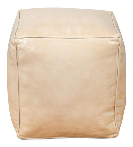 Sunday Afternoon Beige Leather Cube - Ornate Home
