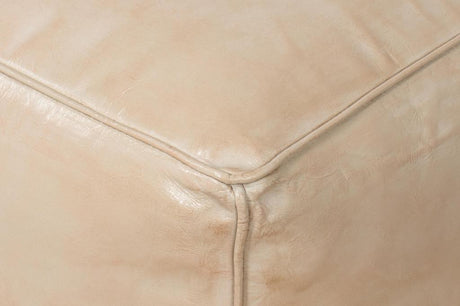 Sunday Afternoon Beige Leather Cube - Ornate Home