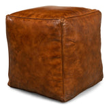 Sunday Afternoon Brown Leather Cube - Ornate Home
