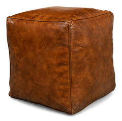 Sunday Afternoon Brown Leather Cube - Ornate Home