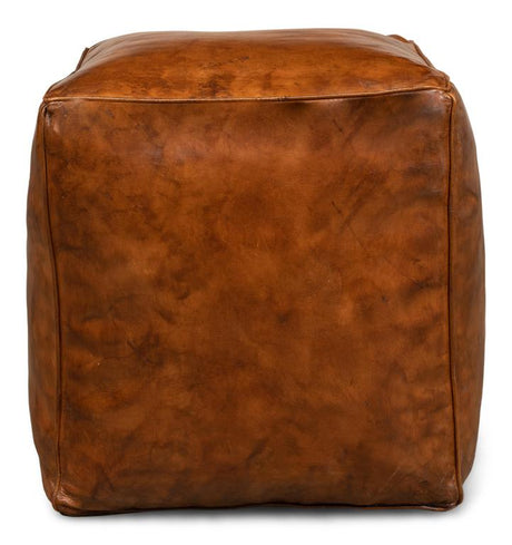 Sunday Afternoon Brown Leather Cube - Ornate Home