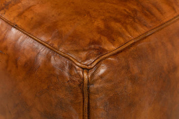 Sunday Afternoon Brown Leather Cube - Ornate Home