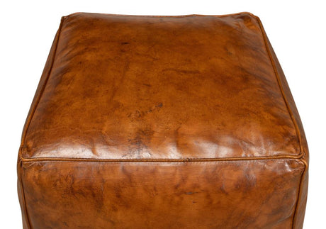 Sunday Afternoon Brown Leather Cube - Ornate Home