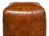 Sunday Afternoon Brown Leather Cube - Ornate Home