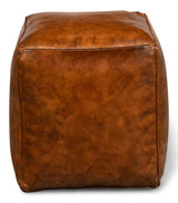 Sunday Afternoon Brown Leather Cube - Ornate Home