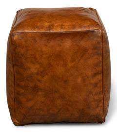 Sunday Afternoon Brown Leather Cube - Ornate Home