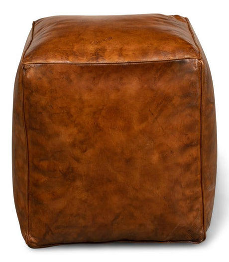 Sunday Afternoon Brown Leather Cube - Ornate Home