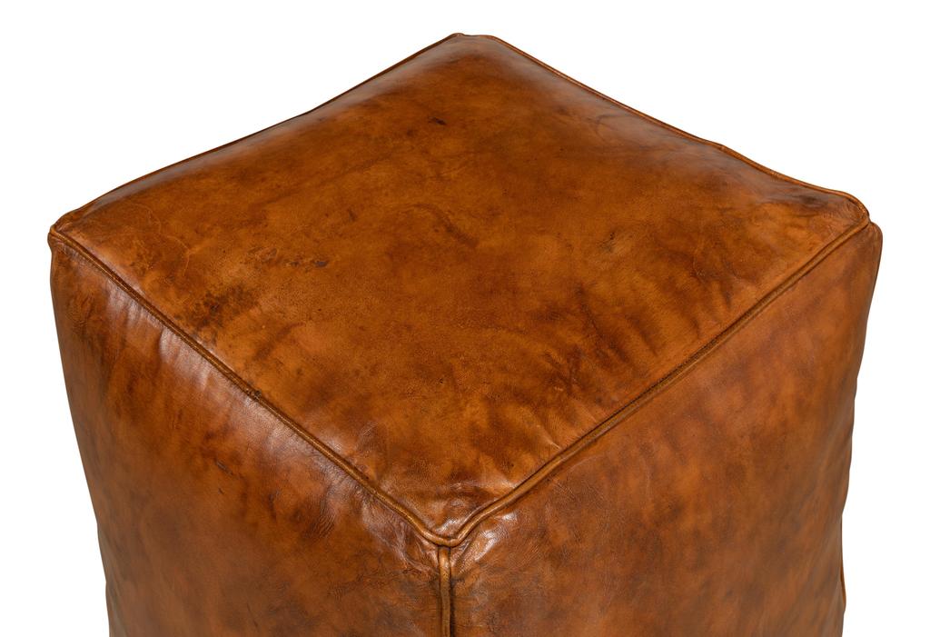 Sunday Afternoon Brown Leather Cube - Ornate Home