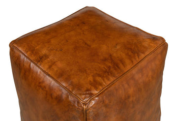 Sunday Afternoon Brown Leather Cube - Ornate Home