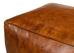 Sunday Afternoon Brown Leather Cube - Ornate Home