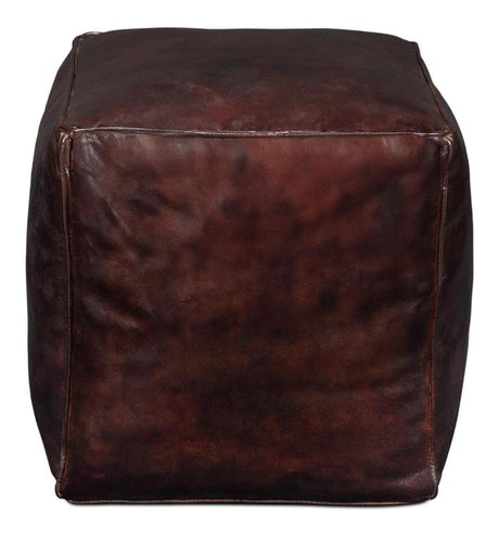 Sunday Afternoon Brown Leather Cube - Ornate Home