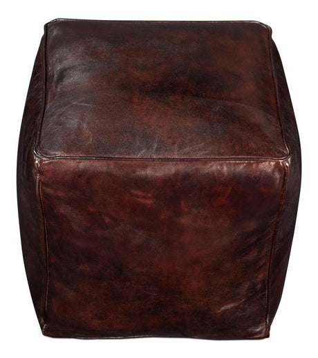 Sunday Afternoon Brown Leather Cube - Ornate Home