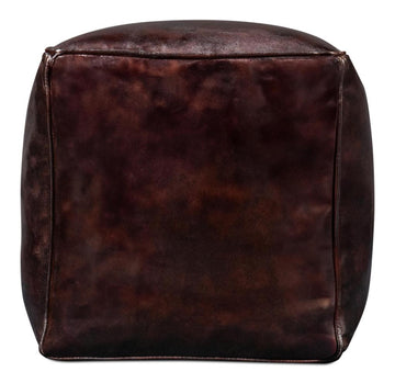 Sunday Afternoon Brown Leather Cube - Ornate Home