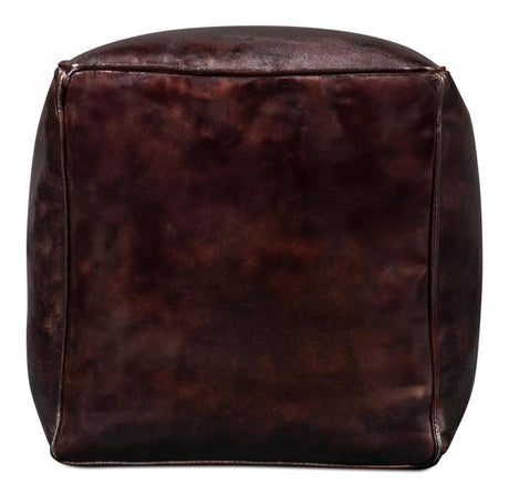 Sunday Afternoon Brown Leather Cube - Ornate Home