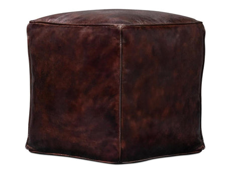 Sunday Afternoon Brown Leather Cube - Ornate Home