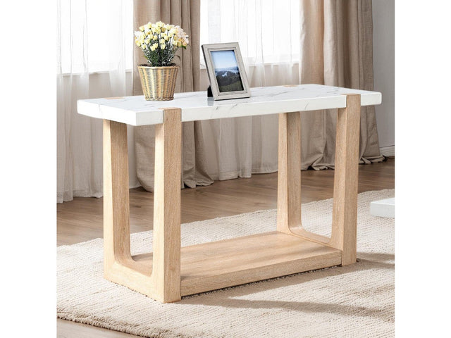 Sundbry White/Natural Sofa Table - Ornate Home