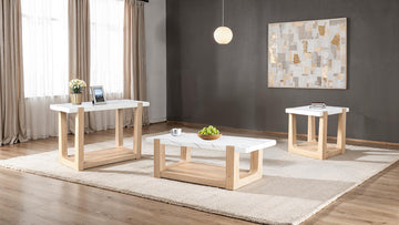 Sundbry White/Natural Sofa Table - Ornate Home