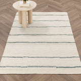 Sunderland Jute Ivory/Dark Blue Stripe Rug - Ornate Home