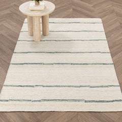 Sunderland Jute Ivory/Dark Blue Stripe Rug - Ornate Home