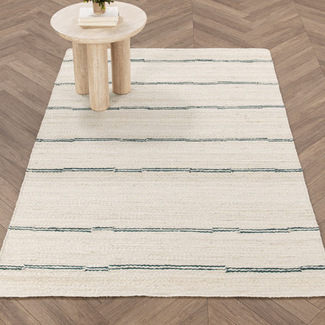 Sunderland Jute Ivory/Dark Blue Stripe Rug - Ornate Home