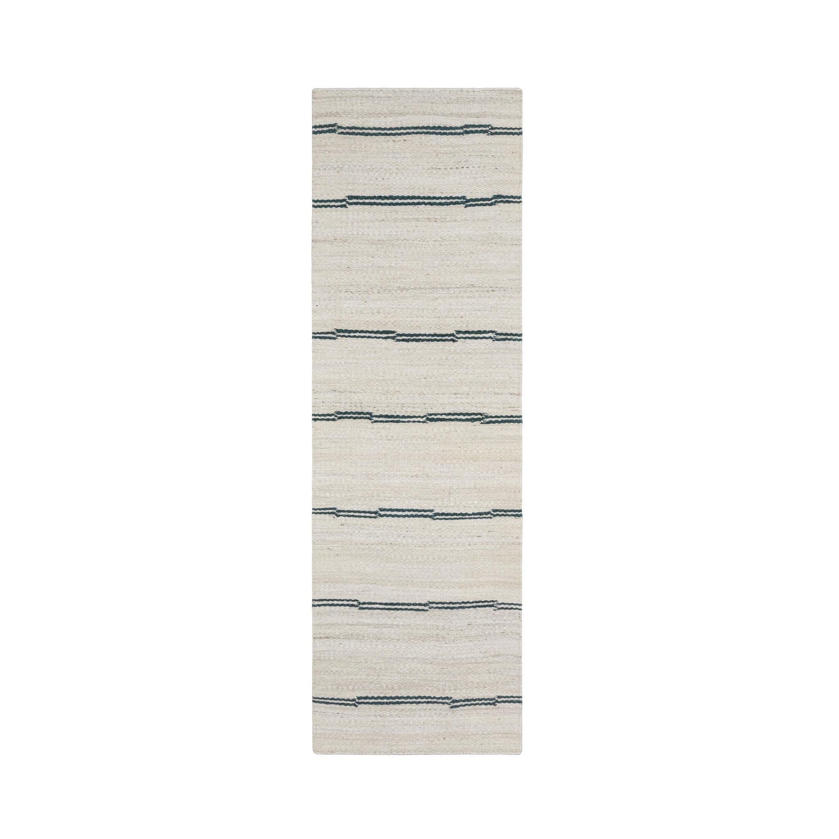 Sunderland Jute Ivory/Dark Blue Stripe Rug - Ornate Home