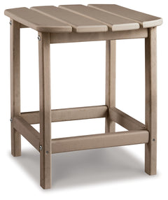 Sundown Treasure Driftwood 4 Adirondack Chairs & Outdoor End Table - Ornate Home