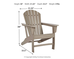 Sundown Treasure Driftwood 4 Adirondack Chairs & Outdoor End Table - Ornate Home