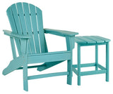 Sundown Treasure Turquoise Adirondack Chair with End Table - Ornate Home