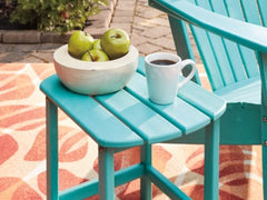 Sundown Treasure Turquoise Adirondack Chair with End Table - Ornate Home