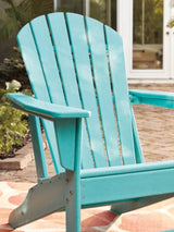 Sundown Treasure Turquoise Adirondack Chair with End Table - Ornate Home