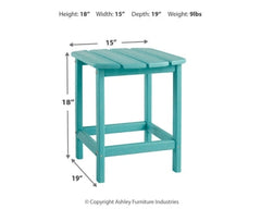 Sundown Treasure Turquoise Adirondack Chair with End Table - Ornate Home