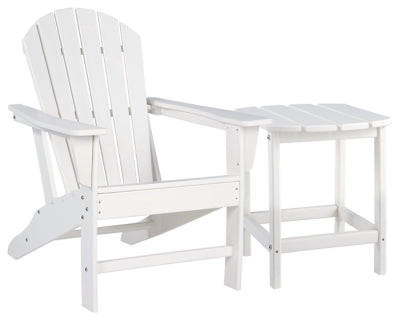 Sundown Treasure White Adirondack Chair with End Table - Ornate Home