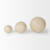 Sunita Beige Paper Mache Orbs (Set of 3) - Ornate Home