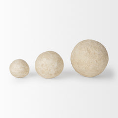 Sunita Beige Paper Mache Orbs (Set of 3) - Ornate Home