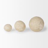 Sunita Beige Paper Mache Orbs (Set of 3) - Ornate Home